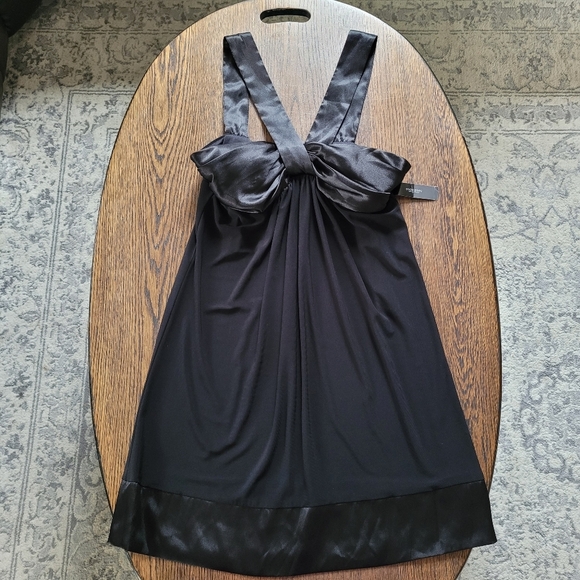 Bisou Bisou Black Satin Formal Dress Size Women's 12 NEW with Tags - Picture 6 of 13